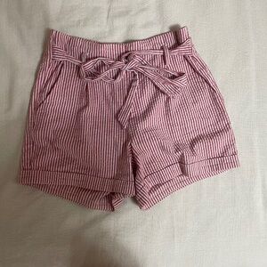 Pink + White Striped Shorts